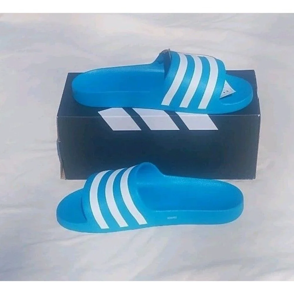 Adidas Adilette Aqua Slides FY8047 Blue White Men’s 11 Sandals NIB